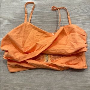 MABLE Orange Cotton Crossover Crop Top